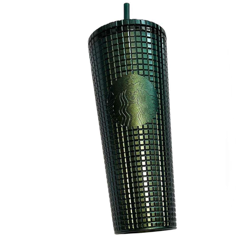 Starbucks Pine Green Glitter Grid 24oz Tumbler‎